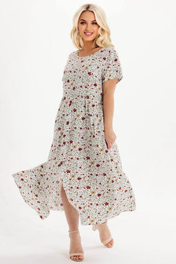 Платье штапель 5915/100/Молочный, бордовый - Rise фото 4