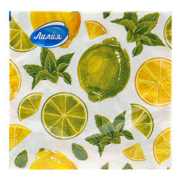 Салфетки бумажные 33х33см Лилия, 2-х слойные, 20 штук в упаковке, Мохито (Россия) - Bouquet фото 2