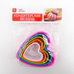 Цена за 2 шт. Формы для печенья Доляна Сердце, набор 5 шт., 10?9?3.5 см, пластик, МИКС  фото 6