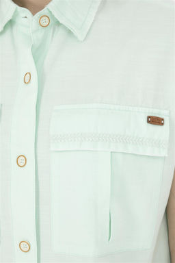U. S. Polo Assn / Женская рубашка зеленого цвета с коротким рукавом - U.s. polo assn фото 7