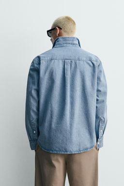Рубашка Denim Regular Fit пастельно-голубая