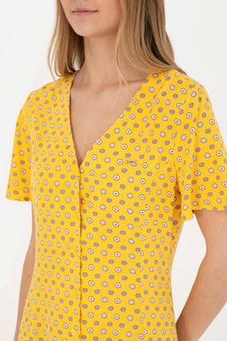 Женское желтое тканое платье - U.s. polo assn фото 13