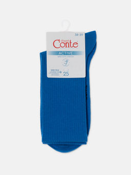 Цена за 2 пары. Носки Теплые CONTE Удлиненные хлопковые носки ACTIVE синий - Conte elegant фото 7