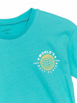 Bisiklet Yaka K?sa Kollu Bask?l? Erkek Bebek Ti??rt