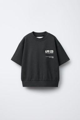 SHORT SLEEVE SWEATSHIRT AND TEXT JOGGERS SET - Zara фото 2