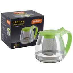 Чайник заварочный Decotto-750 с пластик ручкой, фильтр из нерж ст, 750 мл, Mallony арт.910106  фото 2