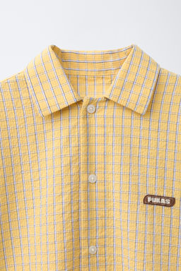 CAMISA ESTAMPADO CUADROS PUKAS SURF / Naranja