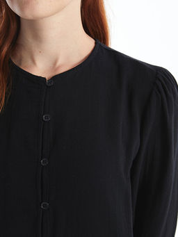 Bisiklet Yaka D?z Uzun Kollu Kad?n Elbise