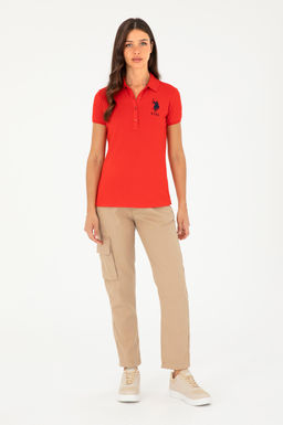 Женская красная базовая футболка Неожиданная скидка в корзине - U.s. polo assn фото 4