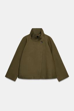 TRENCH CORTO CUELLO ALTO ZW COLLECTION / naranja-verde - Zara фото 7