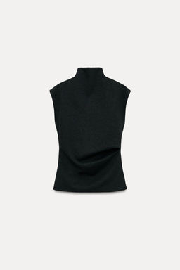 SOFT INTERLOCK TOP WITH DRAPED SIDE DETAIL - Zara фото 4