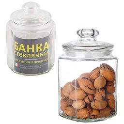 Стеклянная банка для сыпучих продуктов с крышкой LATTINA, объем: 1.5 л, тм Mallony арт.003603