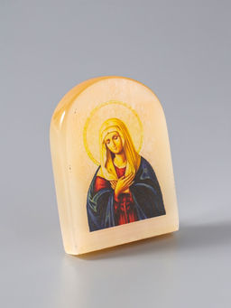 Икона настольная Богородица. Умиление, 6?5 см, селенит