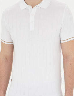 Ekru Slim Fit D__meli Polo Yaka Triko Ti__rt - Pierre cardin фото 6