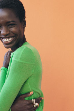 JERSEY PUNTO FINO CON LANA / VERDE - Zara фото 4