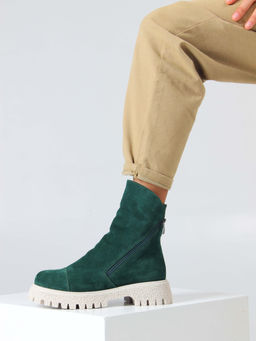 Ботинки EDART 233.1541 be. Зеленый замша/байка - Ed'art фото 12