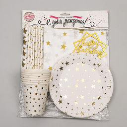 Посуда одноразовая бумажная для праздника «С днём рождения», на 6 персон, 46 предметов