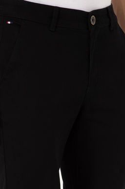 Erkek Slim Fit Siyah Kanvas Pantolon