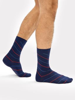 Высокие мужские носки темно-синего цвета в полоску р-р 40-42