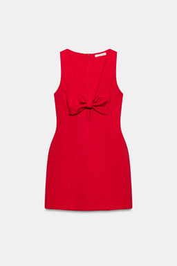 VESTIDO MINI CON LAZO / Rojo - Zara фото 7