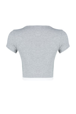 Trendyolmilla Haki Cift Kat Detayl? Fitted/Vucudu SaranFitilli Esnek Orme Bluz TWOSS24BZ00102  фото 8