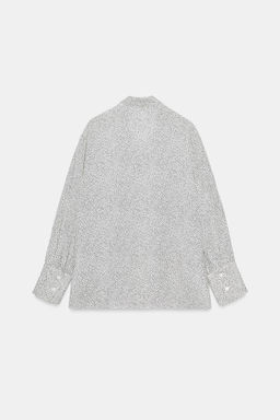 CAMISA LAZADA LUNARES ZW COLLECTION / Crudo / Negro - Zara фото 7