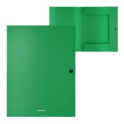 Цена за 4 шт. Папка на кнопке пластиковая ErichKrause Matt Classic, с 3 клапанами, 8мм, A4, зеленый (в пакете по 4 шт.)