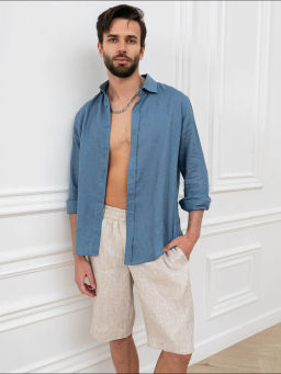 Шорты мужские Лен Графит - Modamica фото 16