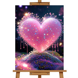 Мозаика алмазная "Сердце" 20*30см.