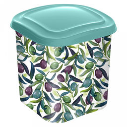 Емкость для сыпучих продуктов пластмассовый 1,8л, 14х14х14,8см, зеленый, с декором (Россия)