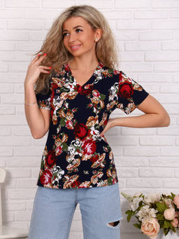 Футболка женская, модель 137, трикотаж (Вышивка)