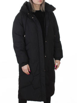 8883 BLACK Пальто зимнее женское (150 гр. холлофайбер)