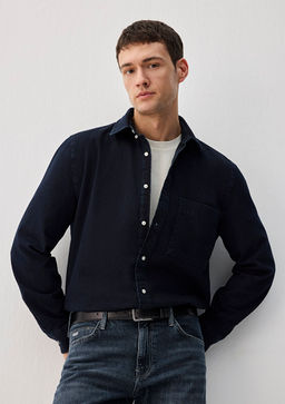 Lacivert Denim Gomlek