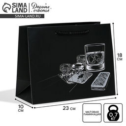 Цена за 2 шт. Пакет подарочный ламинированный, упаковка, Hobby, MS 23 х 18 х 10 см