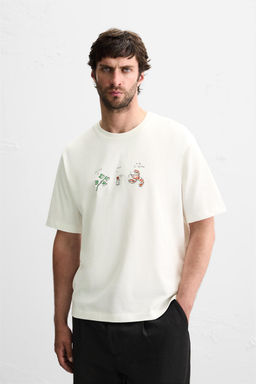 CONTRAST EMBROIDERY T-SHIRT - Zara фото 2