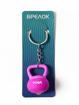 Цена за 4 шт. Брелок резина "Гиря 6 кг" фиолет 2,4х3,2х4,2 см