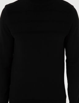 Siyah Slim Fit Yar_m Bal_k__ Yaka Triko Kazak - Pierre cardin фото 6