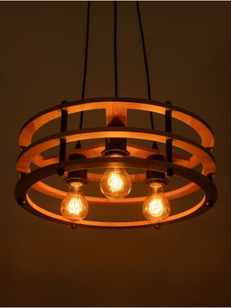 Светильник BayerLux ЭКО «Лот» 3×40 Вт Е27 черный/коричневый 42×42×12(+100)см