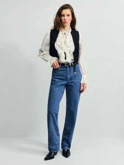 Джинсы straight с высокой посадкой / Zarina  фото 2