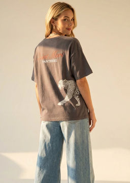 K13507 Футболка OVER SIZE (хлопок) ГРАФИТ