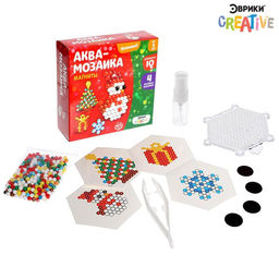 Аквамозаика Снеговик с ёлкой, магниты, 4 фигурки, 306 шариков