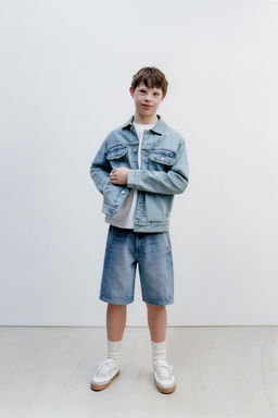 LOOSE FIT DENIM BERMUDA SHORTS - Zara фото 5