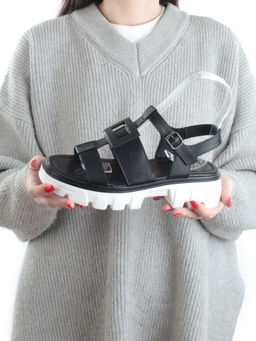 08-PEY195-3 BLACK Босоножки женские (натуральная кожа) - Фабричный китай фото 2