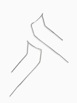 Серьги "Протяжка", цвет серебро
