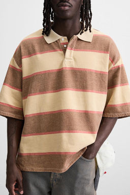 STRIPED WASHED POLO SHIRT - Zara фото 5