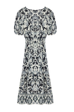 Siyah Bask?l? Cicek Desenli A Kesim Kruvaze Yaka TWOSS24EL00953 - Trendyolmilla фото 7