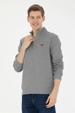 Мужской серый меланжевый свитшот Неожиданная скидка в корзине