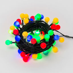 ULD-S0800-100/DGA MULTI IP20 COLORBALLS Гирлянда светодиодная с контроллером Разноцветные шарики, 100 светодиодов, 8 м, разноцветная, IP20, провод зеленый