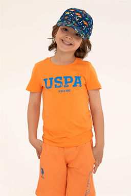 Детская оранжевая футболка с круглым вырезом Неожиданная скидка в корзине