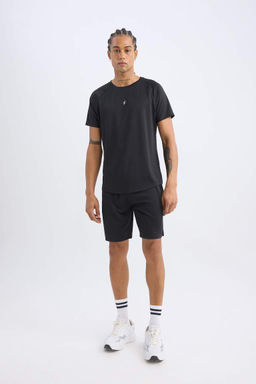 DeFactoFit Slim Fit Dar Kesim Bisiklet Yaka Bask?l? Sporcu K?sa Kollu Tisort  фото 3